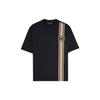 Ss22 Striped Letter Print Crew Neck Short Sleeve T-Shirt Men Tops Black CU251051V2001