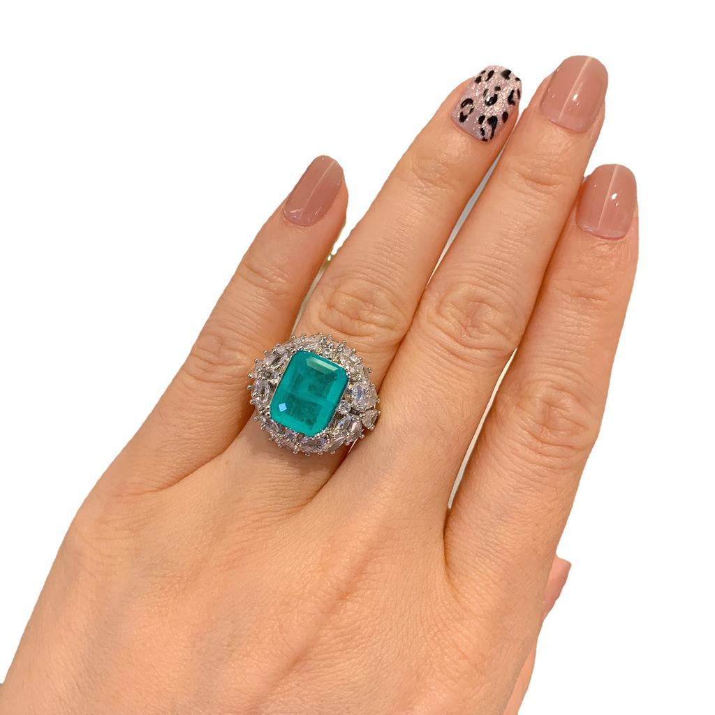 Jewelry Ring Color Treasure Popular Temperament Jewelry Retro Ring Main Stone 10 * 12
