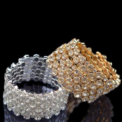 Luxury Women Cubic Zirconia Inlaid Multi Rows Bracelet Bangle Party Jewelry Gift
