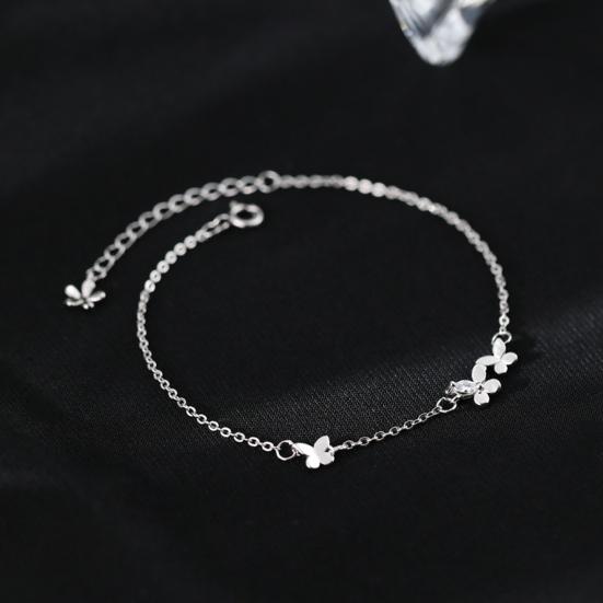 Women Butterfly Bracelet Adjustable Slim Link Chain Bracelet Girls Dainty Rhinestone Butterfly Bracelet Jewelry Gift for Her Friends