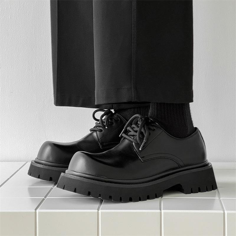 Fashion Platform Derby Shoes for Men with A High-end and Niche Design,height-increasing Insoles Mens Leather Shoes British Formal Shoes