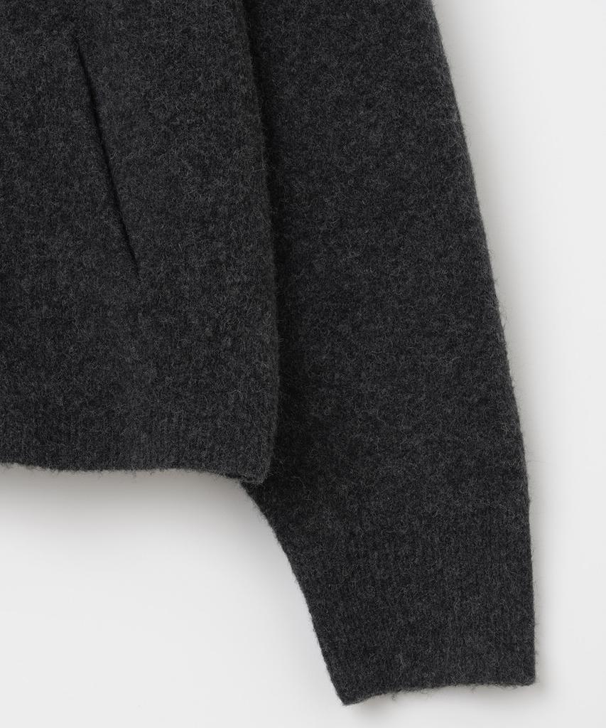 MILLO ARCHIVE Roang Knit Zip-Up Hoodie [Melange Black]