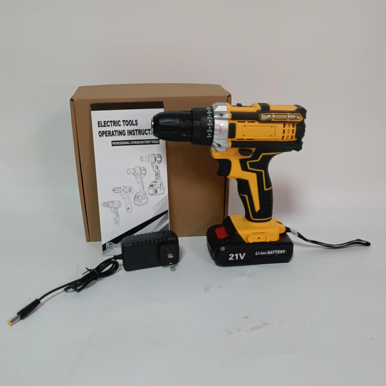 

Дрель-шуруповерт DW 21V с литиевой батареей: Трехфункциональная ударная, двухскоростная, многофункциональная ручная дрель, электрическая отвертка.