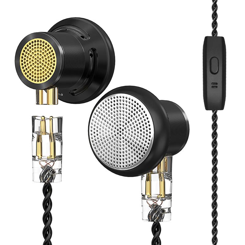 ND DTS 14.2MM 1DD Flat Plug HIFI Monitoring Music Wired Headset Game Sports Office Earplug Replaceable Cable Earplug 3.5MM 2 PIN