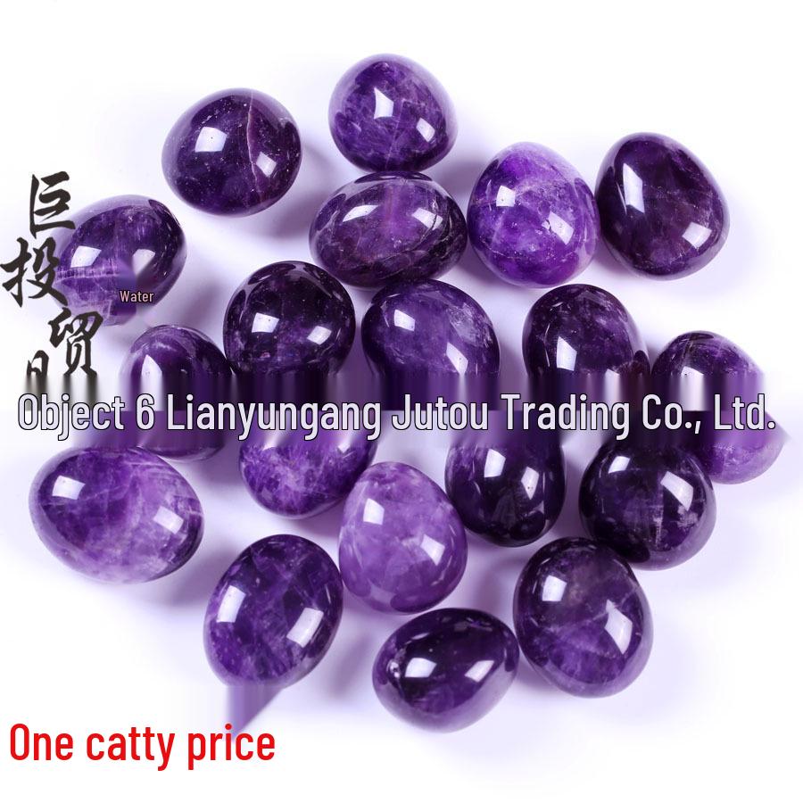 Deep Purple Amethyst Egg-Shaped Tumble Stones – Large Crushed Crystal Display Piece