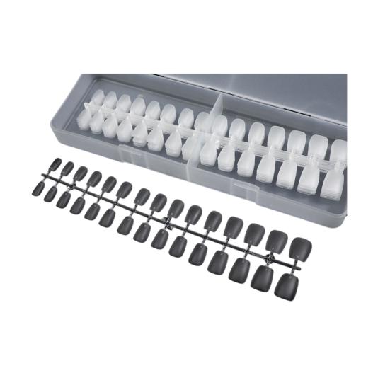 240Pcs/Set DIY Acrylic Fake Nails Double-sided Frosted Pre-Shape Square Long Nail Extensions Tips Home Salon Women Girls Full Cover Press on Nails Kit