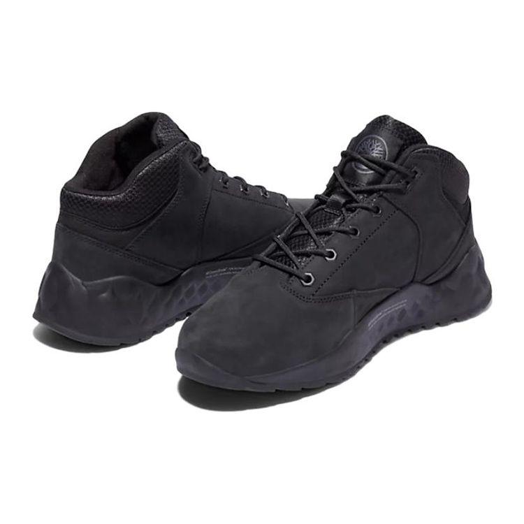 Timberland Solar Wave Leather Durable Casual Ankle Outdoor Boots Men Boots Black A2FNW015