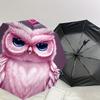 1pc Pink Owl with Heart Umbrella with Plastic Handle,Suitable for All Seasons Home Travel Outdoor UmbrellaDD719