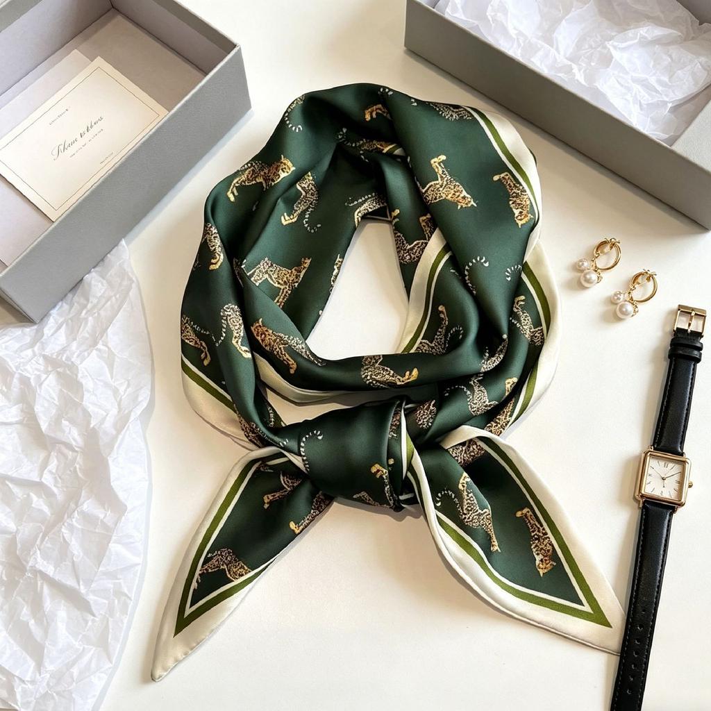 French retro polka dot long silk scarf women's spring and summer fashion temperament versatile high-end scarf headband streamer belt