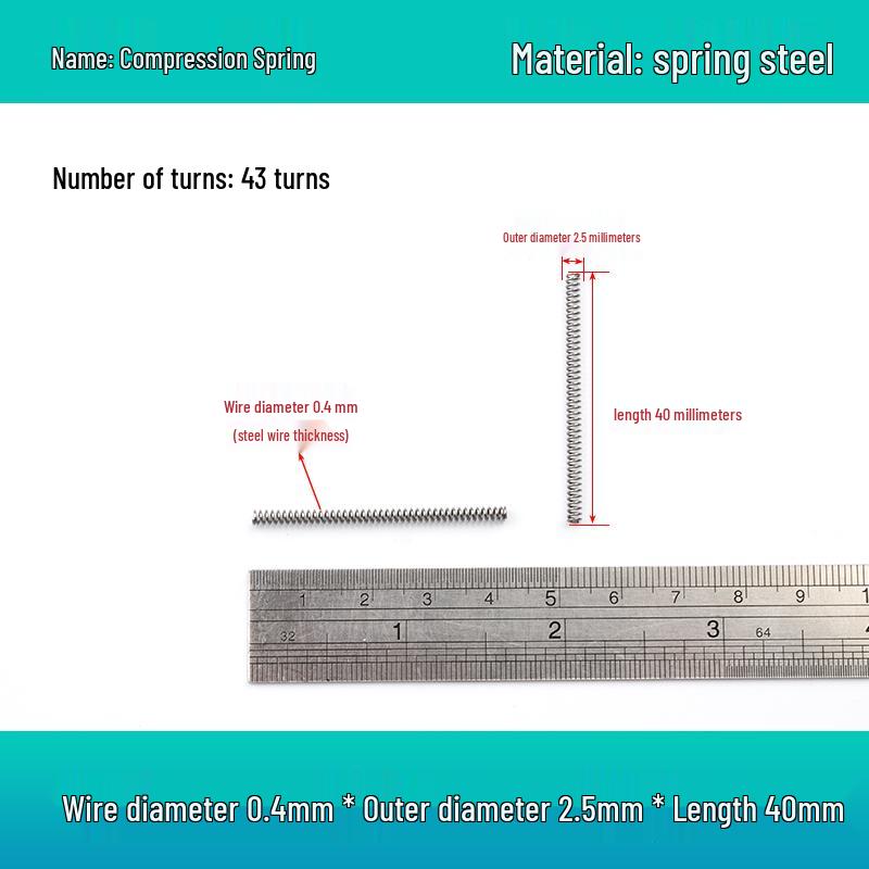 Small Mechanical Compression Spring: 0.4mm Wire, 2-8mm Outer Diameter