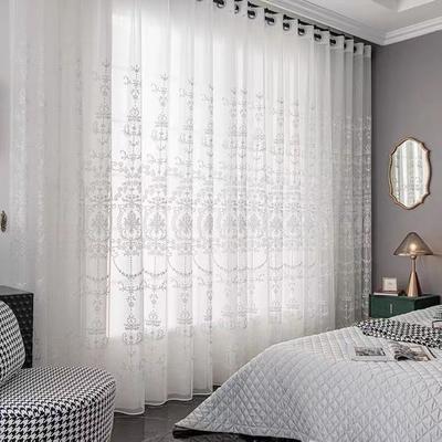 Rideaux en dentelle vintage français, Maille florale semi-transparente, Panneaux de rideaux transparents modernes et simples pour salon, chambre, balcon, Décoration intérieure