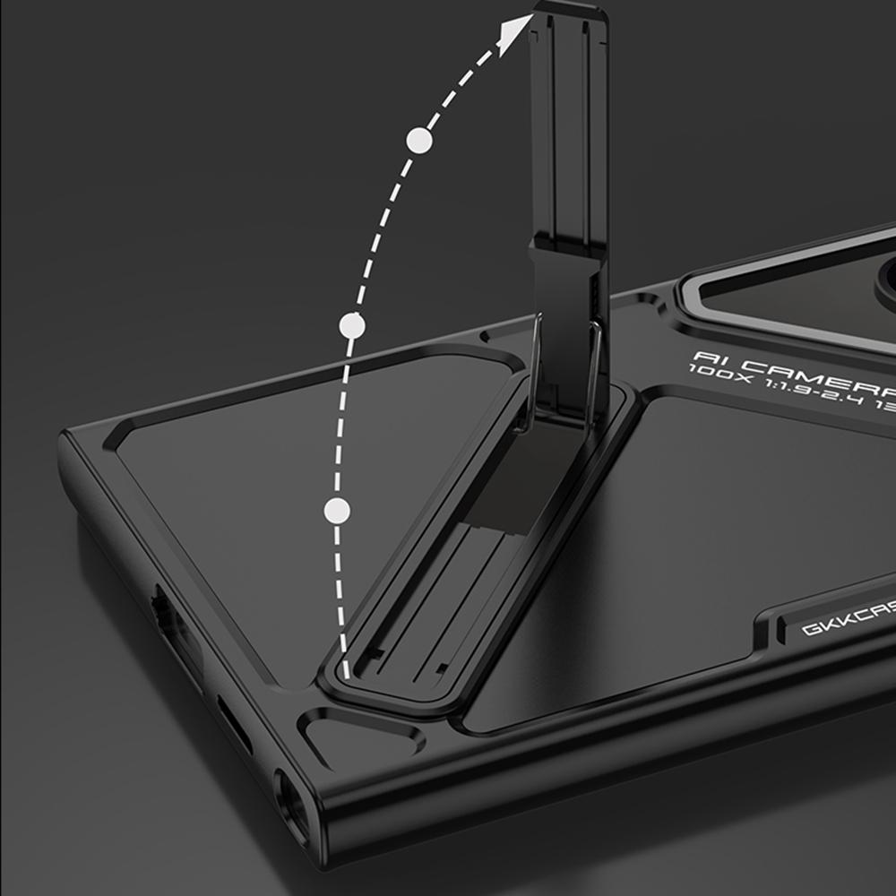 For Samsung Galaxy S24 Ultra Case Mecha Style Shockproof Hard PC Phone Cover with Kickstand