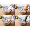 3Pcs Stainless Steel Vegetable Slicer Grater Tool Potato Shredder Mandoline Slicer Food Processor with Drain Basket Anti Cut Hand Guard Kitchen Gadget
