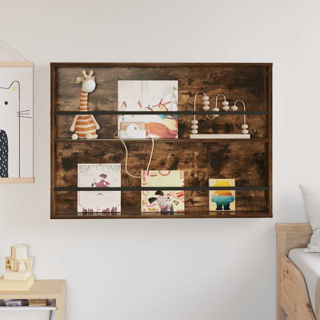 Magazine Shelf Smoked Oak 100 x 12 x 70 cm Wood Based Material