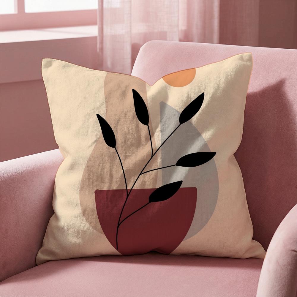 Trend Rustic Geometric Floral Cushion Cover Multi-Scene Pillow Cover for Home & Car - Reversible, Soft & Durable for Daily Use