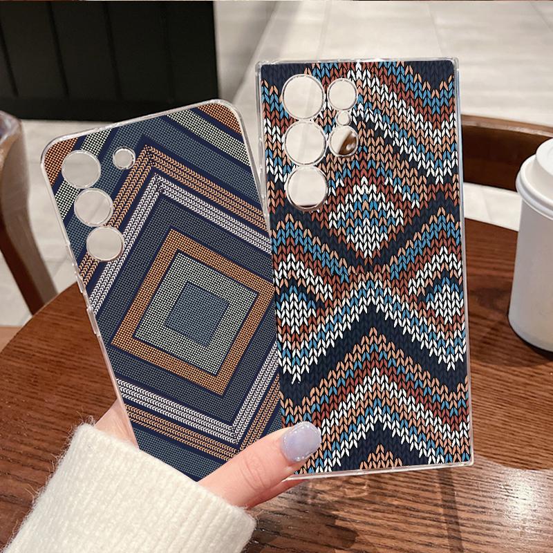 Grid Lines Pattern Case For Samsung Galaxy S26 S25 S24 Ultra S23 S25 FE A57 A17 A37 A16 A56 A55 A15 A35 A36 Soft TPU Phone Cover