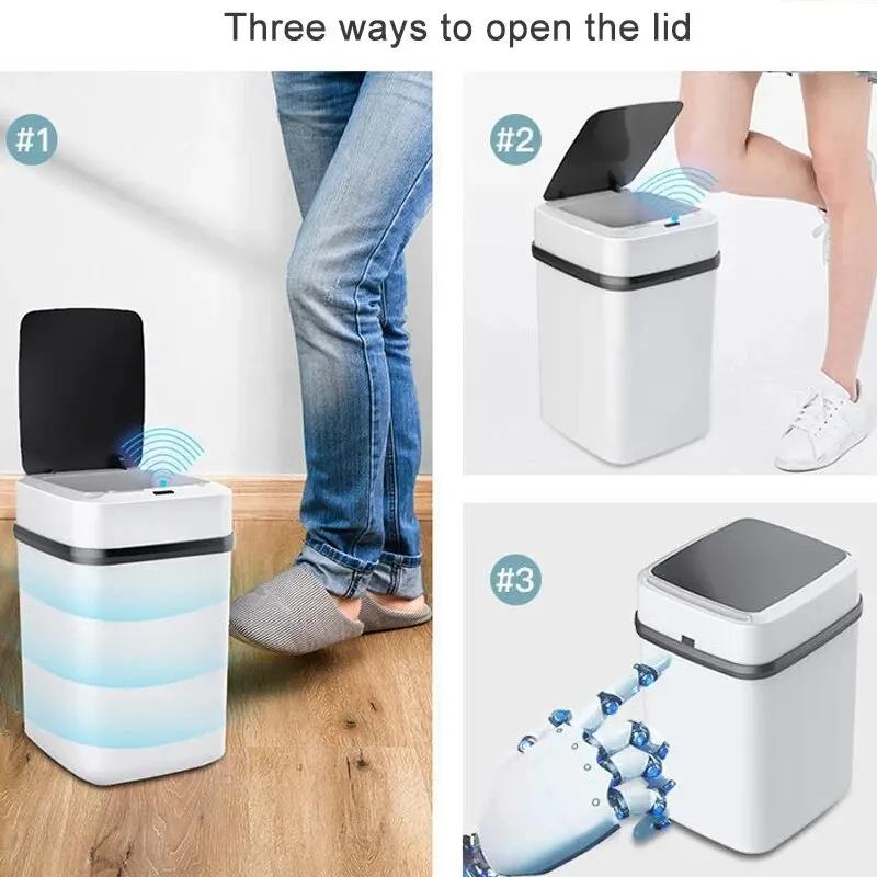 Kitchen Trash Bin Bathroom Touch Trash Can In The Toilet Smart Garbage Bucket Waste Bins Dustbin Smart Trash Can Kitchen