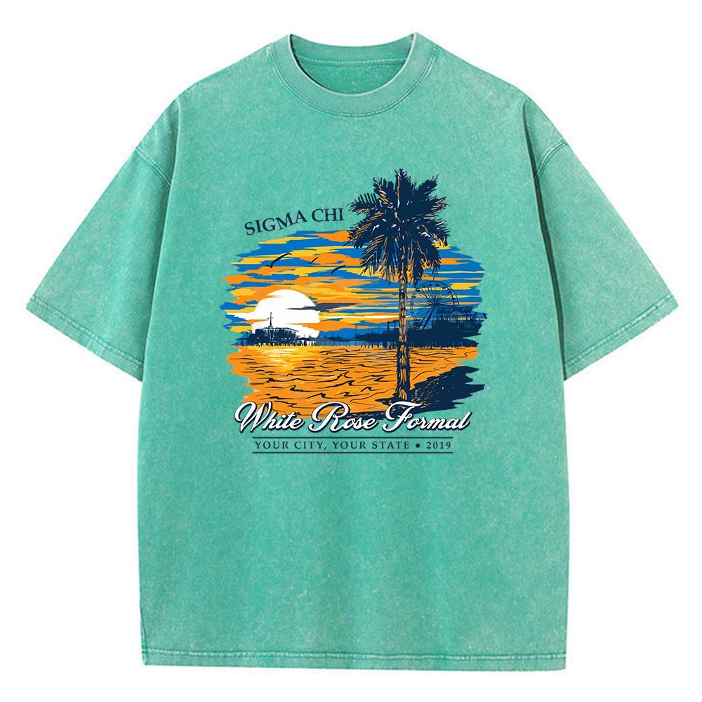 2026 Sigma Chi Joimal Your City Your State Printed Boy Tshirt Lovely Street T Shirts Outdoor Design T-Shirt Holiday Loose Tops 5XL зелёный