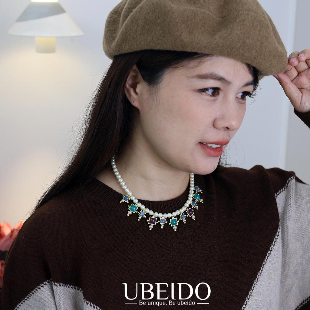 Pre-Owned High-End Gold-Plated Crystal Butterfly & Imitation Pearl Choker Necklace