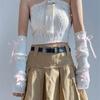 Elastic Knitted Bow Arm Sleeves Y2K Half Finger Long Gloves Soft Arm Warmers  Girls