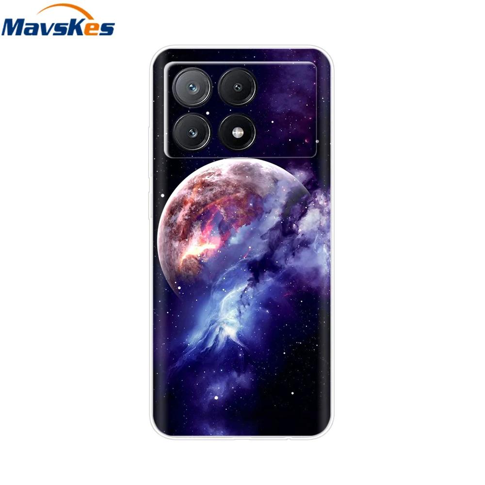 For Xiaomi Poco X6 Pro Case TPU Soft Painted Phone Cases For Xiomi Poco X6 PocoX6 Pro 5G Silicone Cover Flower Fundas Protective