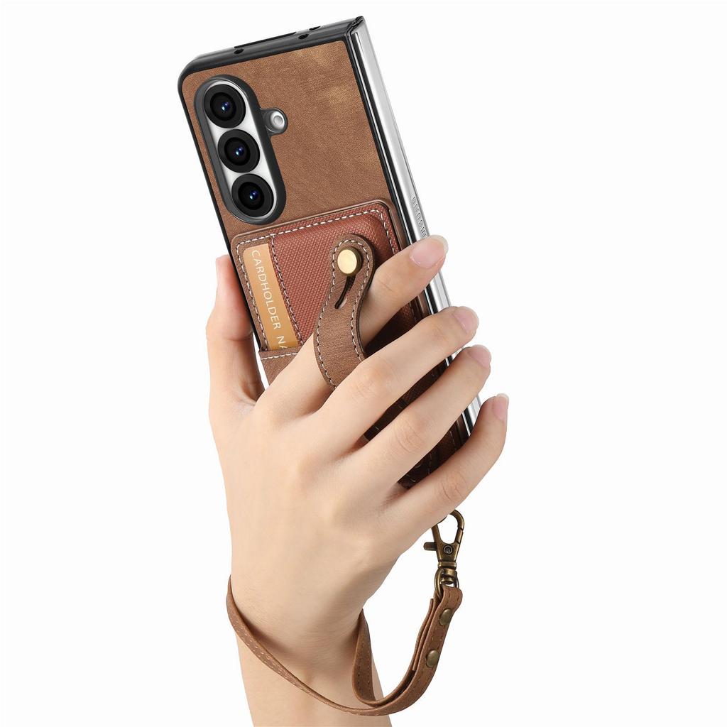 Galaxy Z Fold7 Leather Case with Card Slots - Multifunctional Folding Wallet Protective Cover for Samsung ZFold6