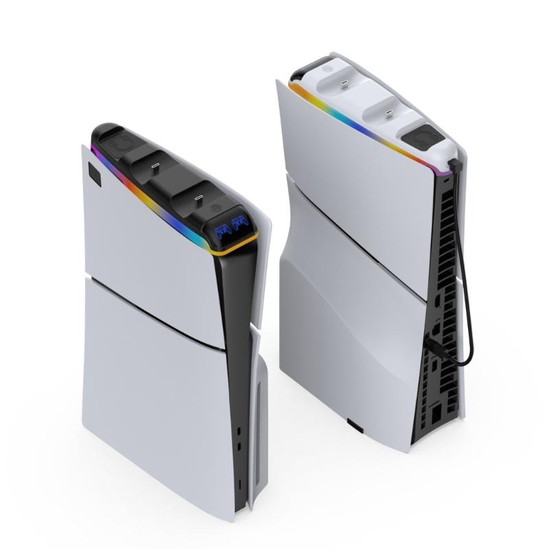 Twin Dock Charger Rack Dock Station Stand Holder Bracket Suitable For Slim Gaming Controller Gamepad Wireless Joystick
