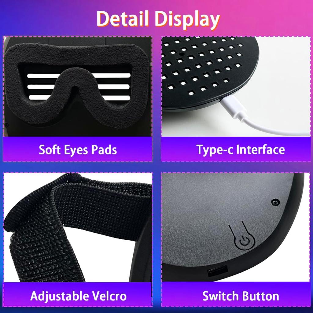 Led Mask with Gesture Sensing LED Lighted Face Mask for Costume Cosplay Party Masquerade Halloween