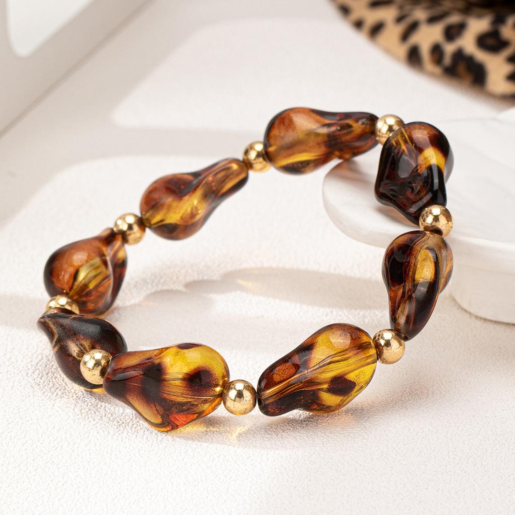 Vintage Leopard Beaded Stretch Bracelet