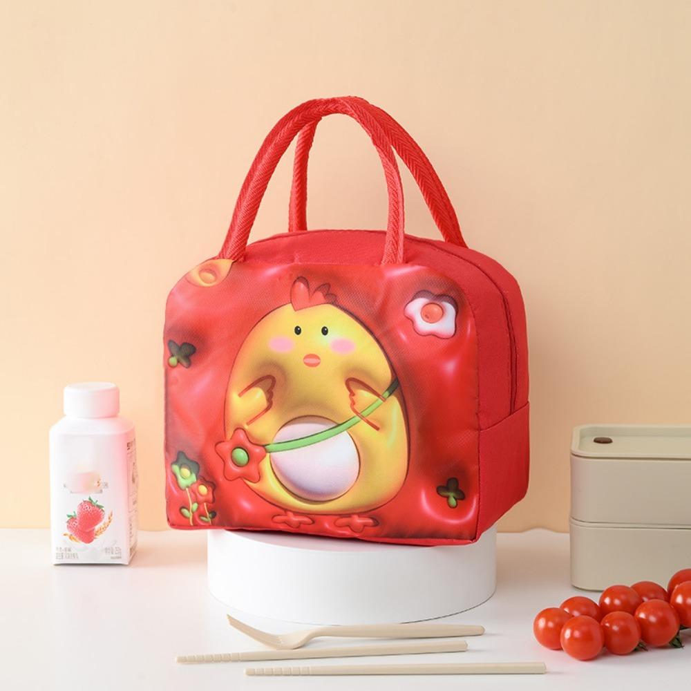 Zesílená 3D kreslená izolovaná taška na oběd, ruční termotaška na oběd, taška na uskladnění jídla do práce