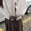 New European and American Lychee Pattern Mini Lock Small Square Bag Parent-child Chain Messenger Bag Super Small Change Bag Tide