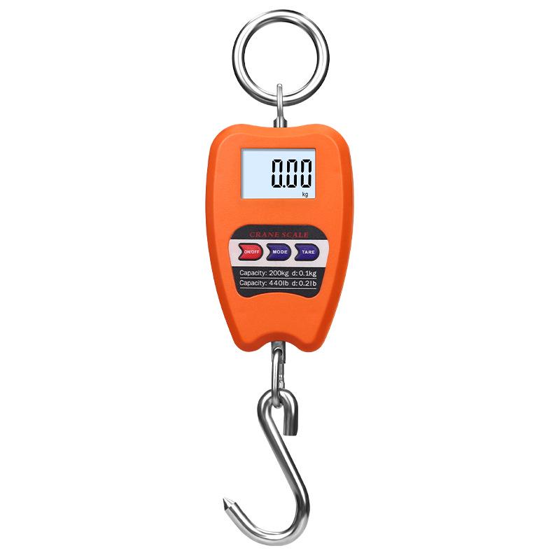 200kg Handheld Electronic Crane Scale - Black Industrial Hanging Hook Scale for Cross-Border E-commerce