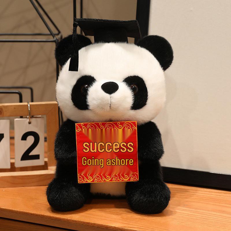 Graduation Panda Plush: Cute God of Studies Ornament for Success