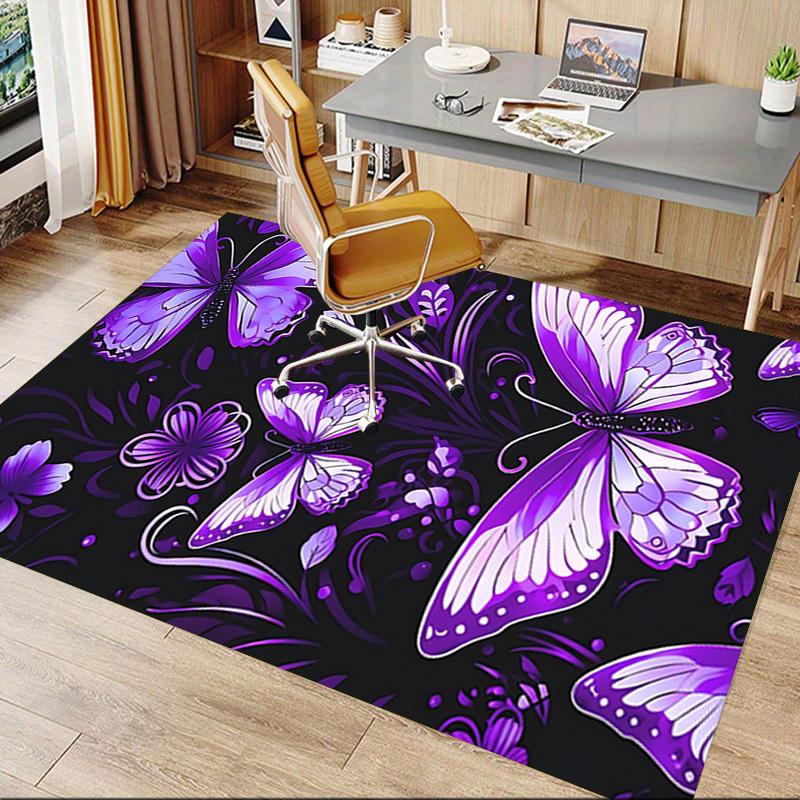1PC Butterfly Flowers Carpet Ultra Soft, Thick & Absorbent, Non Slip Machine Washable Mat for Entryway