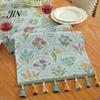 Classic Style Table Runner Jacquard Floral Runner, Vintage with Tassel Edges, Heat Resistant Farmhouse for Wedding Baby Shower Dining Decor