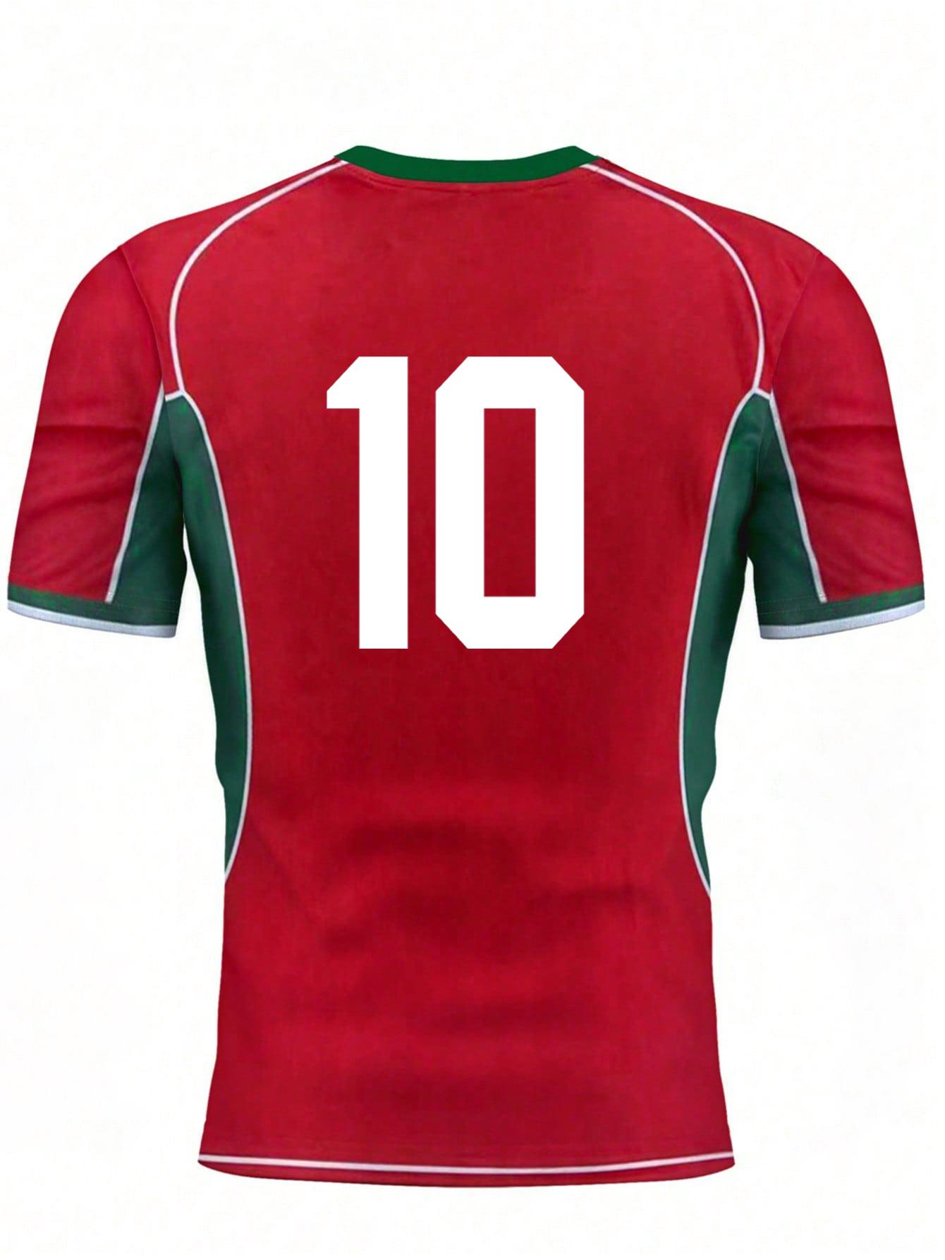 Morocco Number 10 Men s & Youth Football Jersey, Morocco V-Neck Design Top, Sports XXS