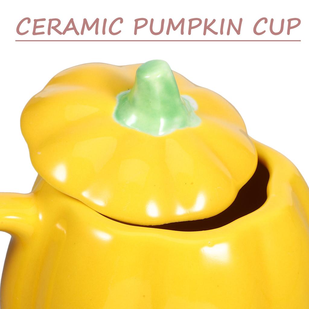 Vintage Ceramic Coffee Mug Pumpkin Shaped Drinking Cup for Hot Beverages Smooth Surface Easy Clean Home Kitchen Office Mug Set
