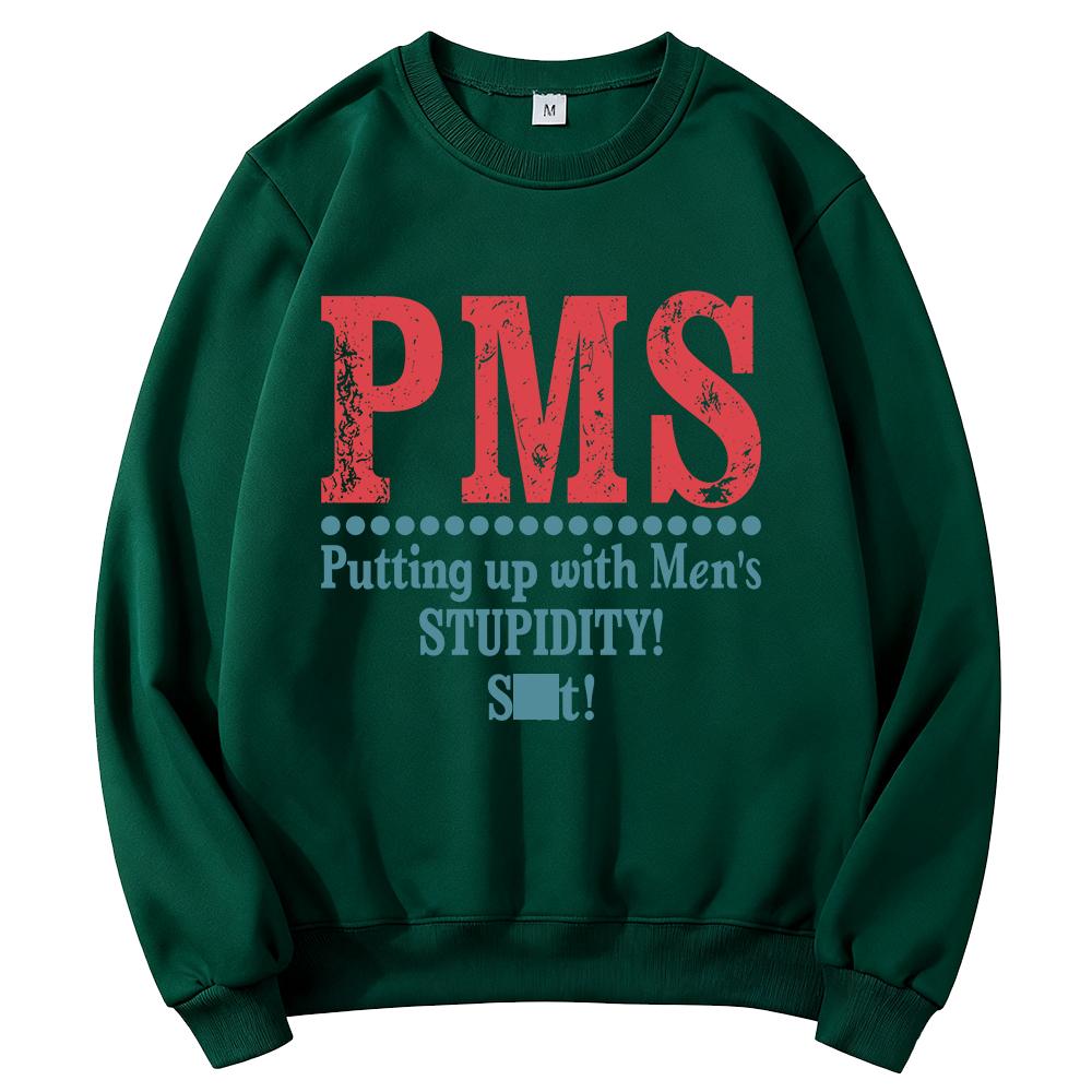 Sterling Point Oona PMS MännerSTUPIDITÄT ertragen! Scheiße! Sweatshirt Rundhals Vintage Used Look Aufdruck Langarm Pullover XXL black