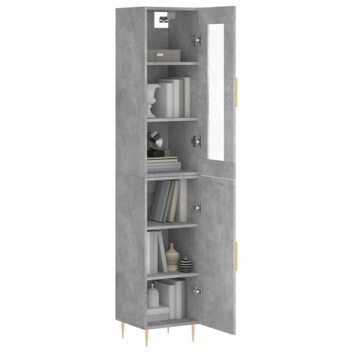 VidaXL Highboard Concrete Grey 34.5x34x180 Cm Engineered Wood 3199165