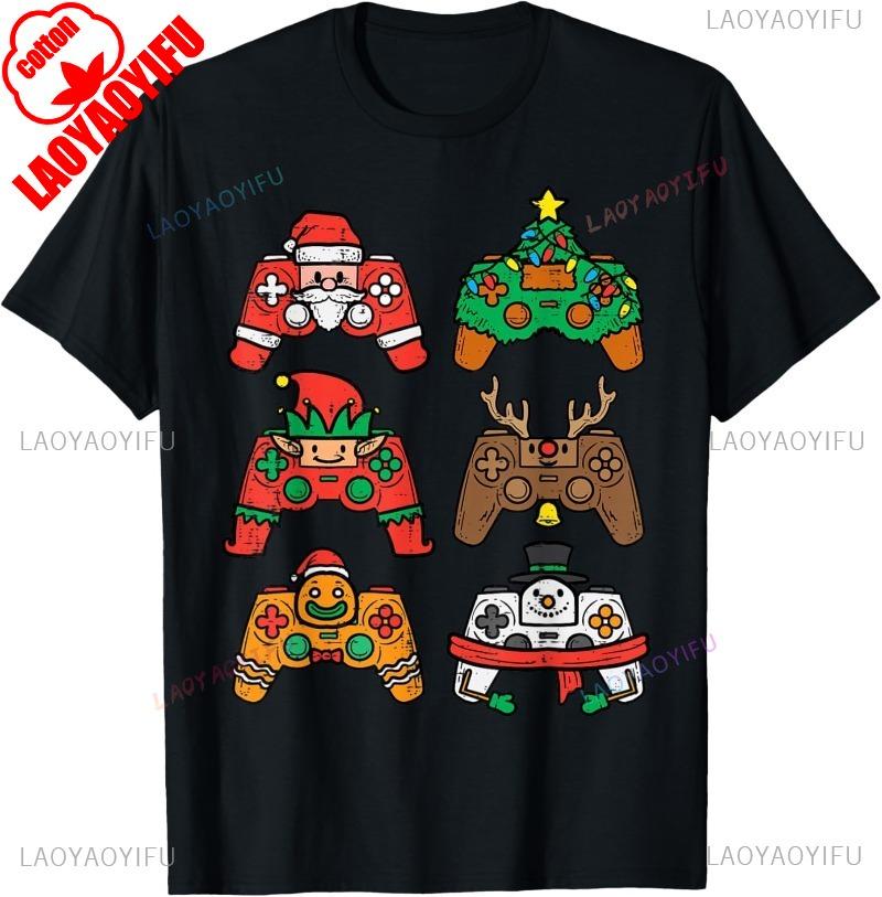 Christmas Gamer Controller Xmas Gaming Men Boys Youth TShirt Crew Neck Short Sleeve Casual Soft Comfortable Many Colors Tops 4XL
