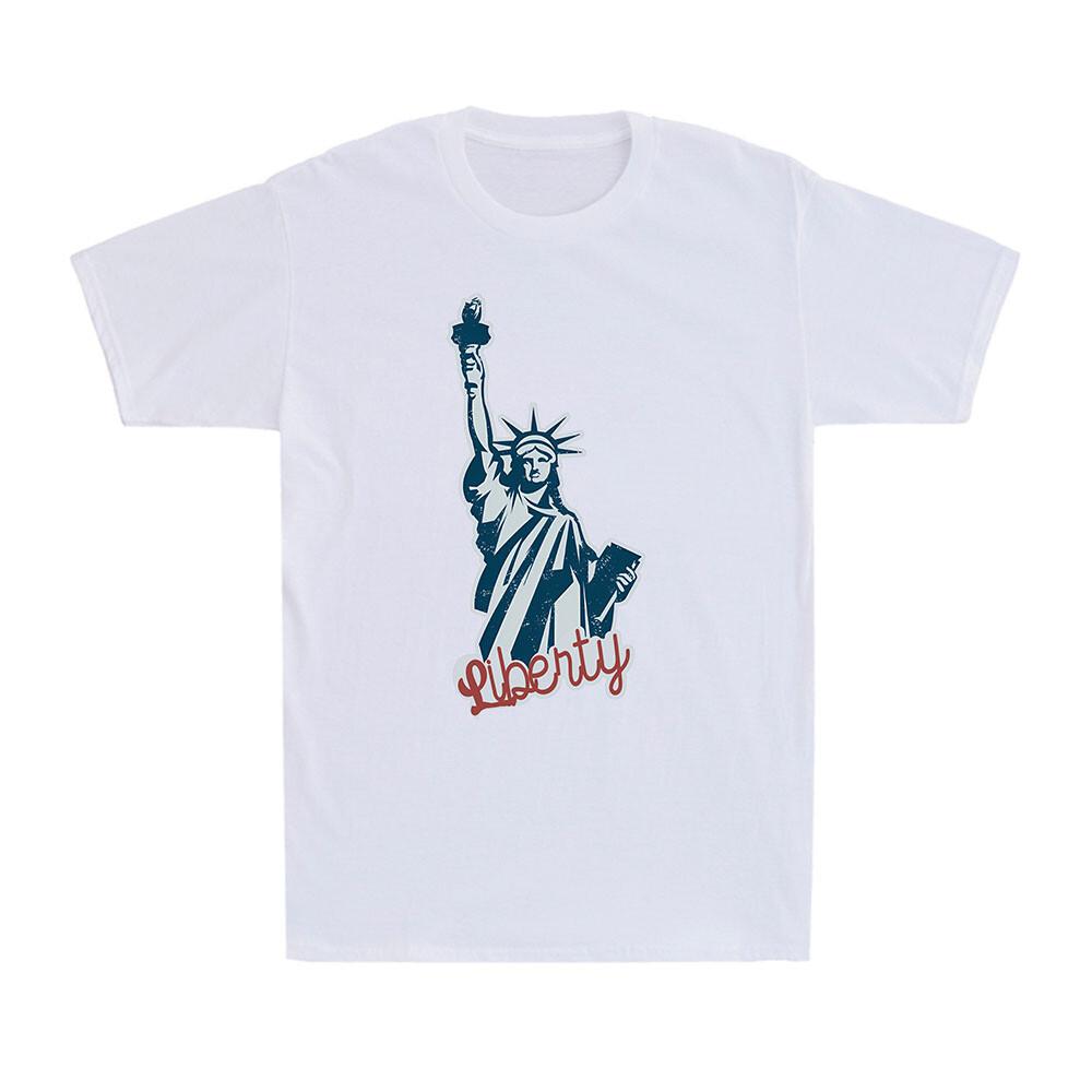 Statue of Liberty Freedom Independence 4th of July NYC USA Men s Cotton T-Shirt XL