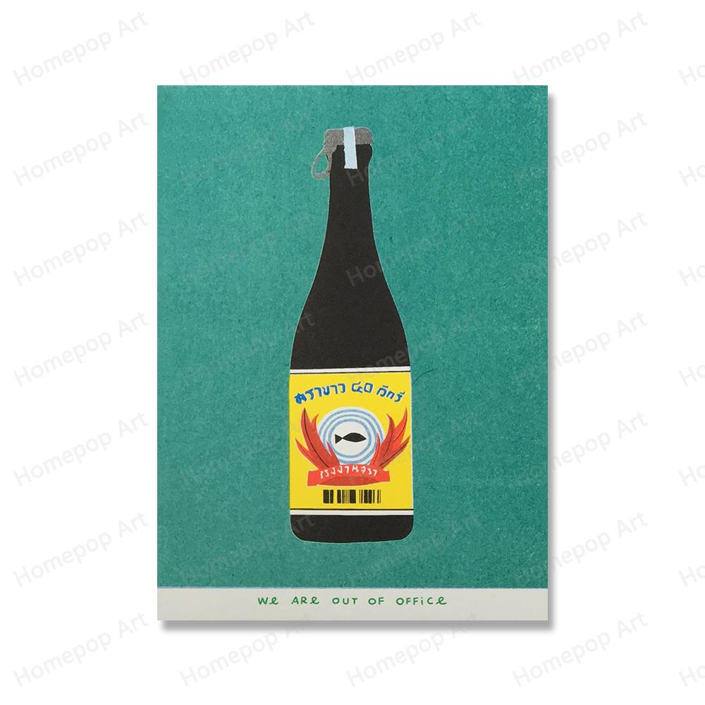 Japonské vědro Kokosový olej Konzerva Švestka Rajče Sardinky Nástěnná malba Severský plakát Růžový čaj Tisk Obrázek Dekorace obývacího pokoje