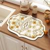 American Vintage Flower Diatoms Mud Drain Mat Kitchen Absorbent Quick Drying Table Mat Household Bowl Plate Drying Mat