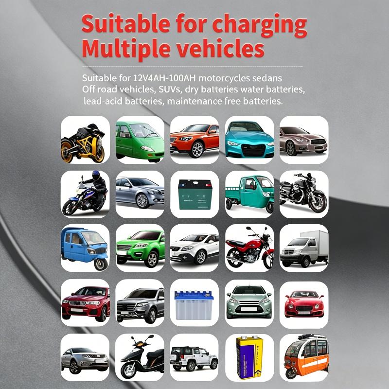 Charger Car And Motorcycle Battery Charging Unit Lead-Acid Battery Repair Lcd Display 6A 12V Intelligent Car Battery