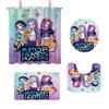 K-Pop Demon Hunters Printed Bathroom 4-Piece Set 180X180 Waterproof Shower Curtain Floor Mat Toilet Mat U-Shaped