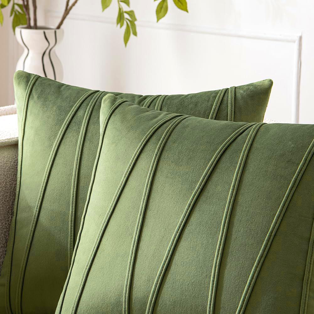 Wavy Line Velvet Pillowcase - Modern Minimalist Living Room Decor