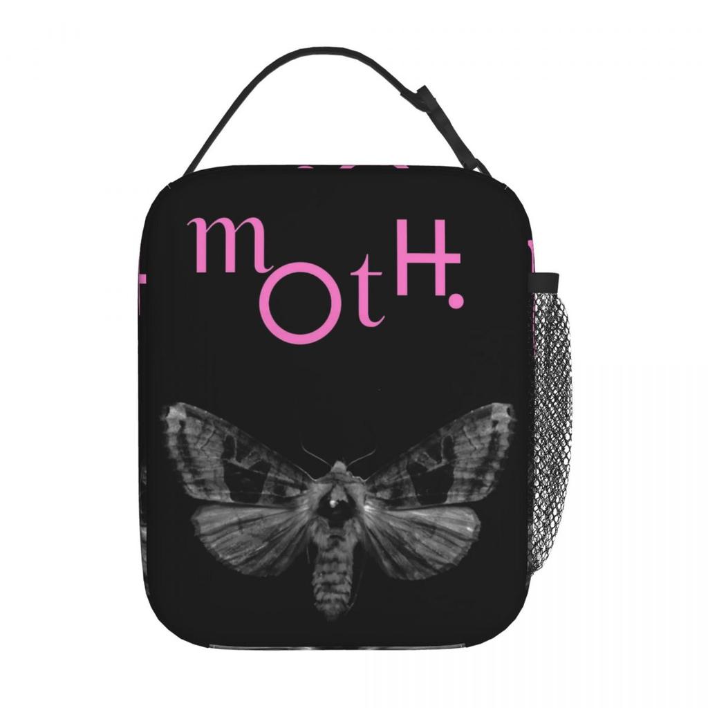 GothMoth Themed Artwork Print Insulated Lunch Bag for Women Kids Leakproof Food Boxes Thermal Lunch Box Tote