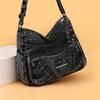 Damen Denim Tasche Kleine Quadratische Tasche Umhängetasche Große Kapazität Schultertasche Tasche für Mütter mittleren Alters