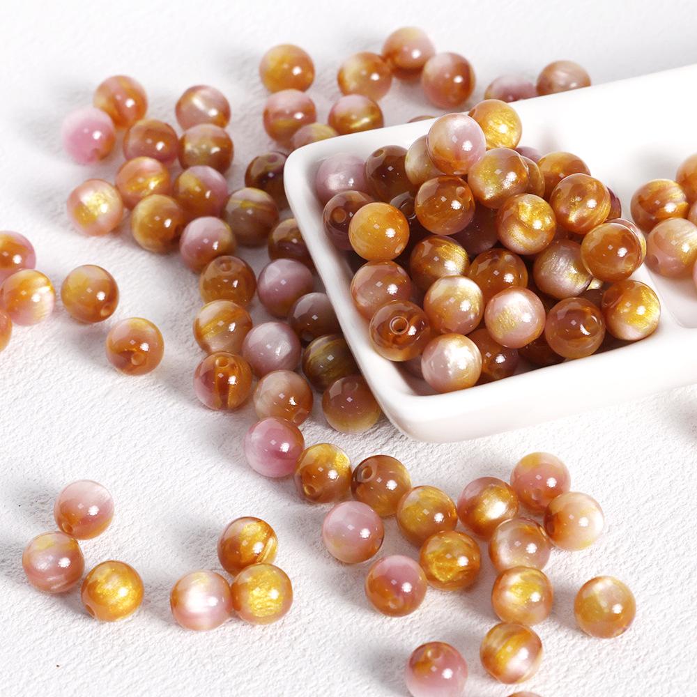 

Retro Style Gilded Resin & Acrylic Beads for DIY Jewelry Crafting 8mm (20 beads)