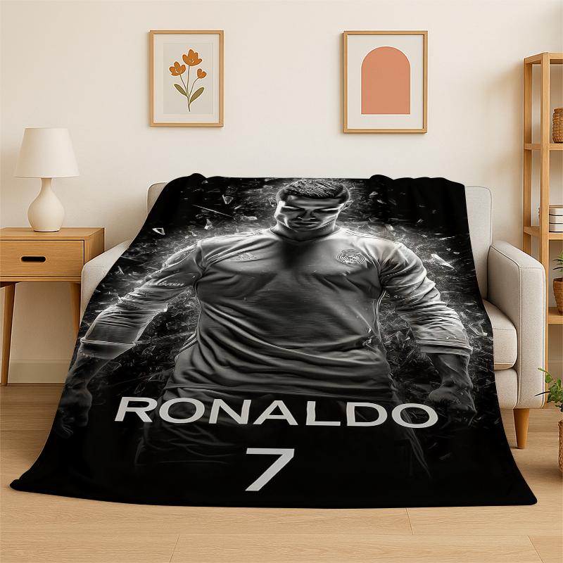 CR7 Goat R-Ronaldo Football Star Flannel Blanket Soft Warm Throw Blanket for Bedroom Living Room Bed Travel Camping Picnic Kid